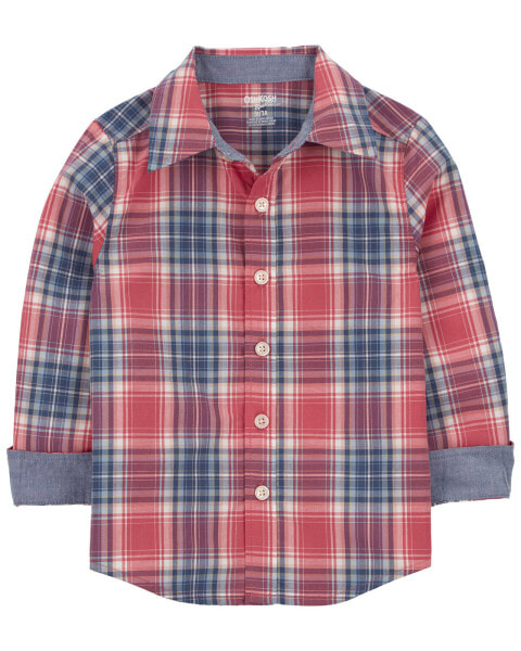 Toddler Plaid Button-Front Shirt 4T