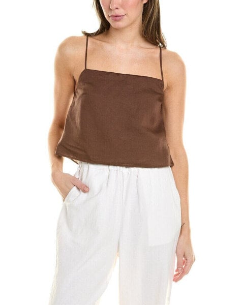 Onia Air Linen-Blend Square Neck Tank Women's L