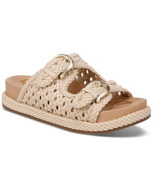 Reid Woven Double Buckle Platform Sandals