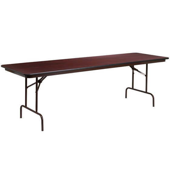 30'' X 96'' Rectangular High Pressure Mahogany Laminate Folding Banquet Table