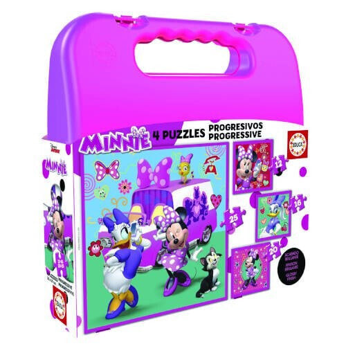 EDUCA BORRAS Progressive Puzzles Minnie Happy Helpers Suitcase