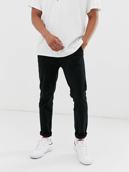 Jack & Jones Intelligence slim fit chinos in black