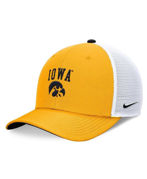 Men's Gold Iowa Hawkeyes Letter Logo Trucker Adjustable Hat