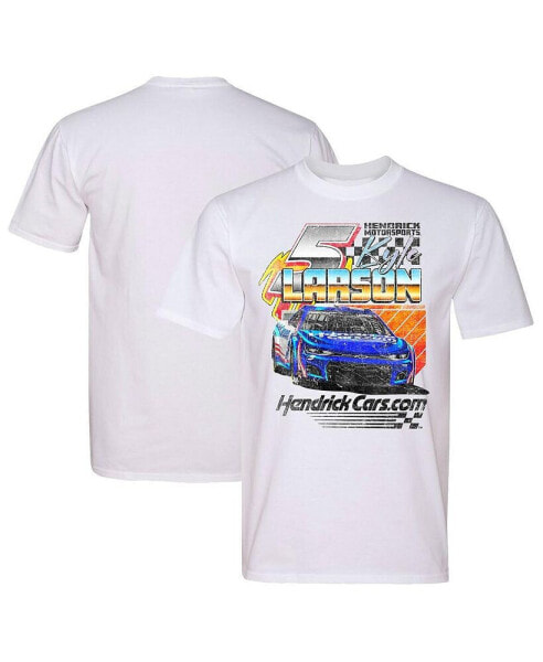 Men's White Kyle Larson Throwback Car Tri-Blend T-shirt