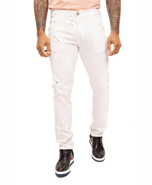 Men's Modern Splattered Stripe Jeans