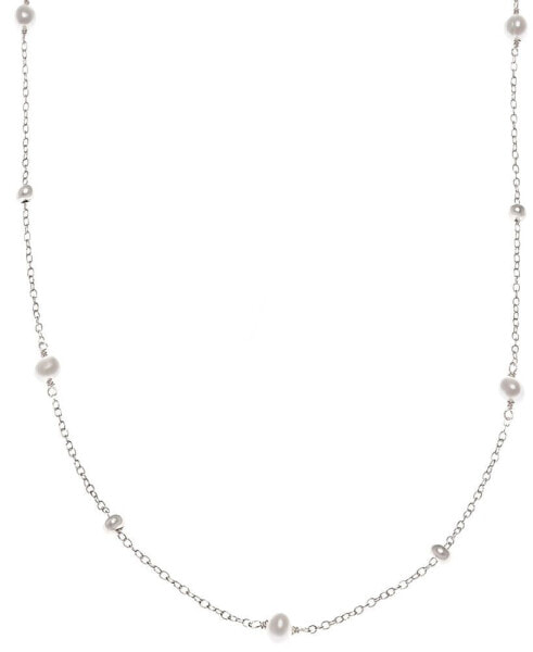 Macy's cultured Freshwater Pearl (3-4mm) and Silver Bead Necklace, 16" + 2" extender