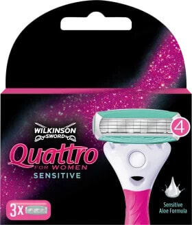 Rasierklingen, Quattro for women sensitive, 3 St