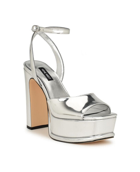 Women's Platt Tapered Heel Square Toe Dress Sandals