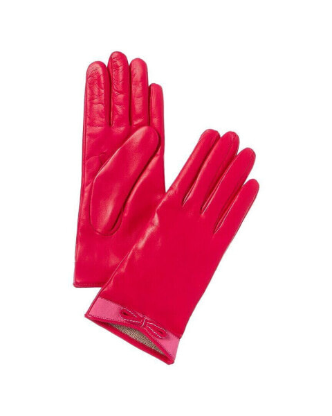 Portolano Cashmere-Lined Leather Gloves Women's Pink 6.5