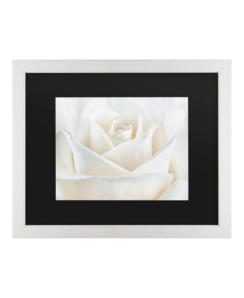 Cora Niele Pure White Rose Matted Framed Art - 20" x 25"
