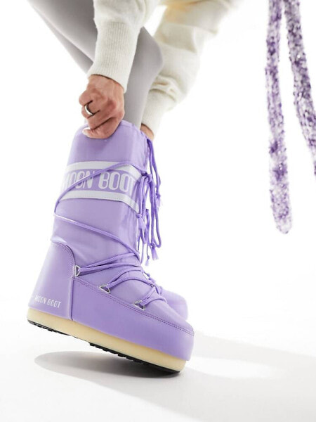 Moon Boot high ankle snow boots in lilac