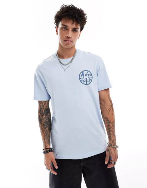 Lee 1889 circle logo relaxed fit t-shirt in light blue