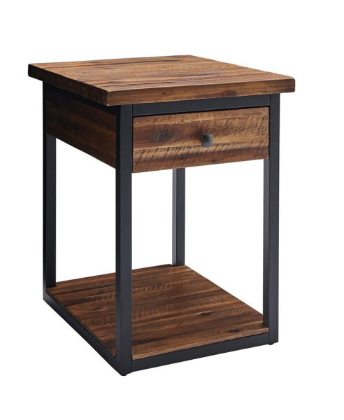 Журнальный столик Alaterre Furniture Claremont из массивной древесины с выдвижным ящиком и нижней полкой.