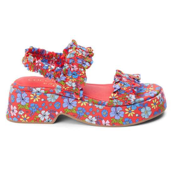 COCONUTS by Matisse Jean Floral Print Platform Womens Red Casual Sandals JEAN-5