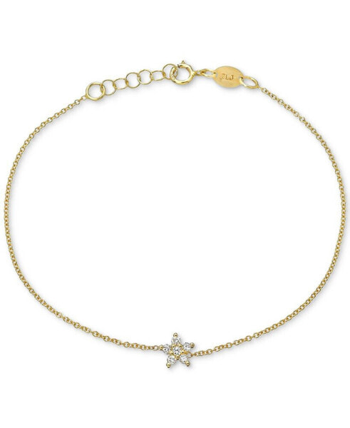 Diamond Starflower Link Bracelet (1/8 ct. t.w.) in 14k Gold