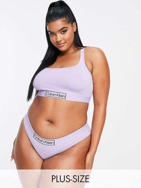 Calvin Klein Plus Size Reimagined Heritage bikini style brief in lilac