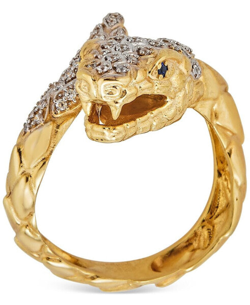 Diamond Snake Ring (1/4 ct. t.w.) in 14k Yellow Gold-Plated Sterling Silver