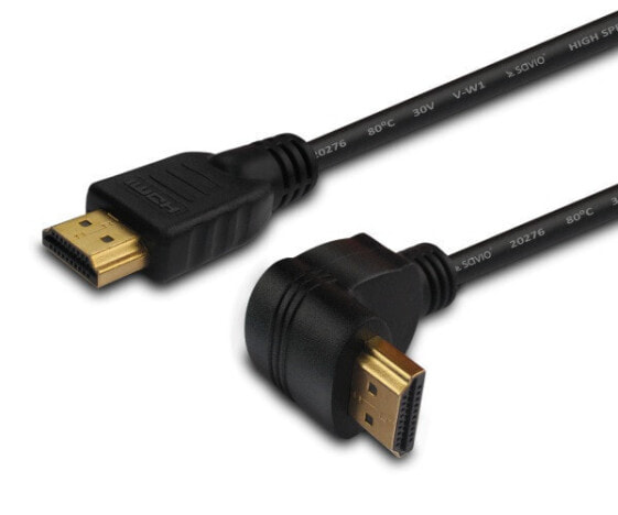 Черный кабель HDMI Savio CL-04 - 1.5 м - HDMI Type A (Стандартный) - HDMI Type A (Стандартный) - 4096 x 2160 пикселей - Канал возврата аудиосигнала (ARC) - Элмак