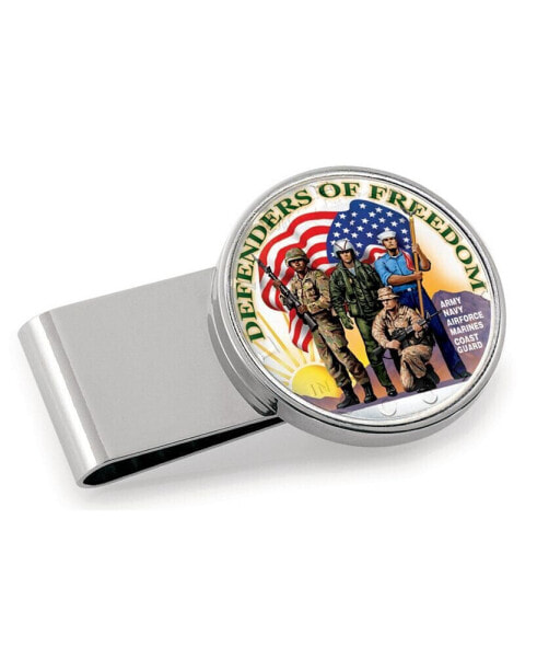 Men's Defenders of Freedom Colorized JFK Half Dollar Coin Money Clip