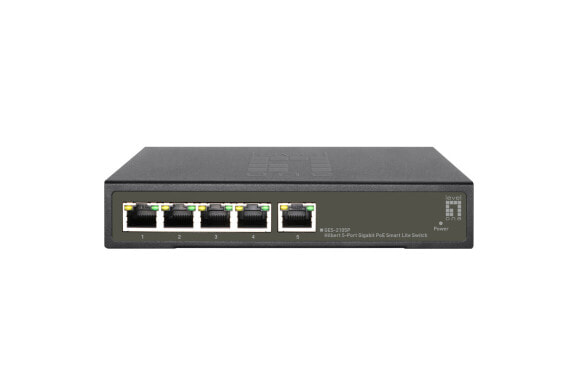 LevelOne Hilbert 5-Port Gigabit PoE Smart Lite Switch - 802.3at/af PoE - 4 PoE Outputs - 60W PoE Power Budget - Managed - L2 - Gigabit Ethernet (10/100/1000) - Full duplex - Power over Ethernet (PoE)