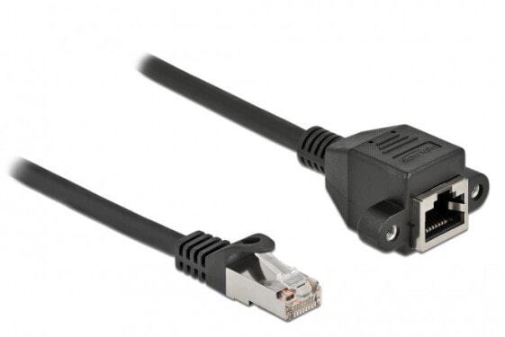 Delock Network Extension Cable S/FTP RJ45 plug to RJ45 jack Cat.6A 3 m black - 3 m - Cat6a - S/FTP (S-STP) - RJ-45 - RJ-45
