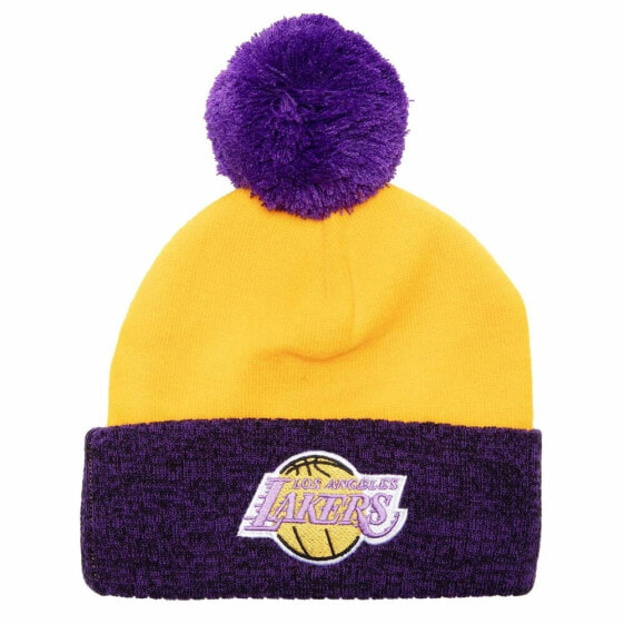 Mitchell & Ness Two Tone Pom Beanie Hwc Los Angeles Lakers