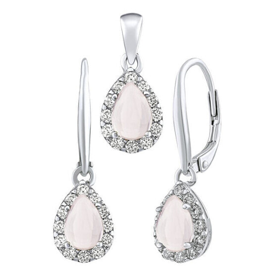 EUREKA silver jewelry set with Rose - earrings and pendant JJJ1393SRO