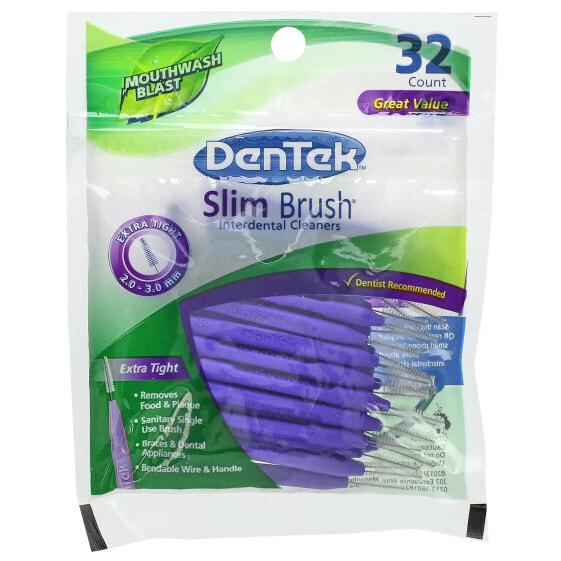 Slim Brush Interdental Cleaners, Advanced Clean, Fresh Mint, 32 Count