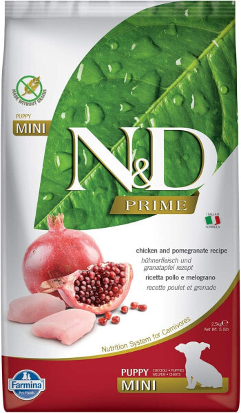 Farmina N&D Prime Puppy Mini Pellets Dog Food (Dry Food, with High Quality Vitamins and Natural Antioxidants, Corn Free, Ingredients: Chicken and Pomegranate, Portion Size: 2.5 kg)