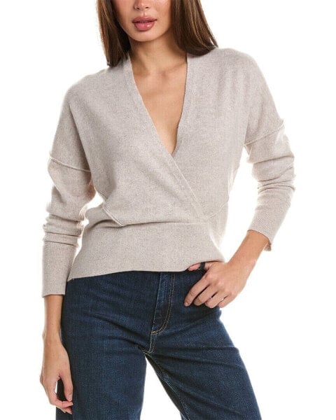 Forte Cashmere Easy Surplice Cashmere Sweater Women's Beige L