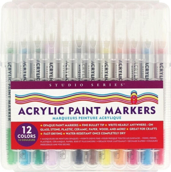 Фломастеры для раскрашивания Peter Pauper Press Markery akrylowe 12 красок