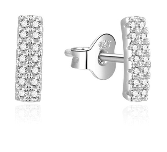 Glittering silver earrings with zircons AGUP2314L