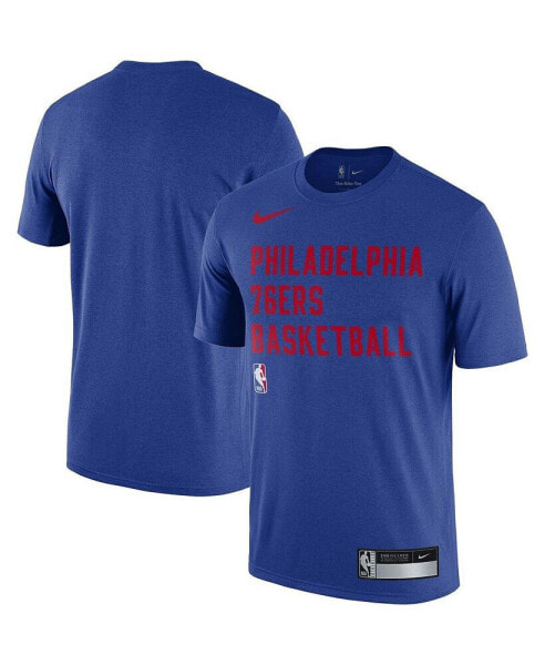 Men's Royal Philadelphia 76ers 2023/24 Sideline Legend Performance Practice T-shirt