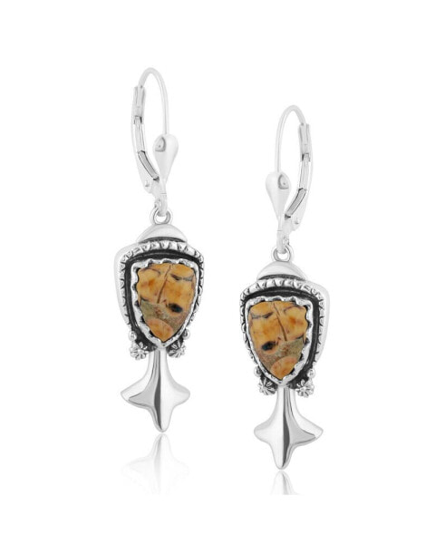 Sterling Silver Women's Dangle Earrings Choice of Gemstone Color