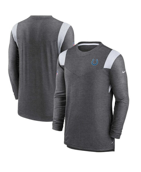 Men's Charcoal Indianapolis Colts Sideline Tonal Logo Performance Player Long Sleeve T-shirt