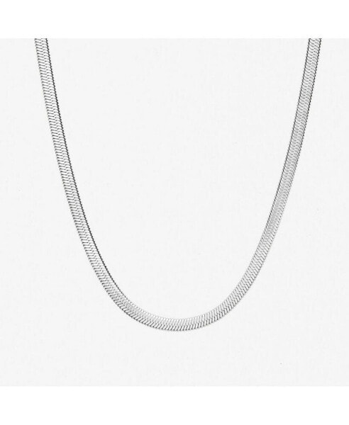 Herringbone Chain Necklace - Ina Silver