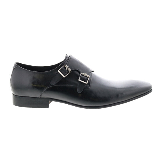 Carrucci Perforated Double Monk Strap KS308-06 Mens Black Oxford Shoes 8.5