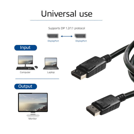 Intronics ACT DisplayPort connection cable male-maleDisplayPort connection cable male-male - 3 m - DisplayPort - DisplayPort - Male - Male - 3840 x 2160 pixels