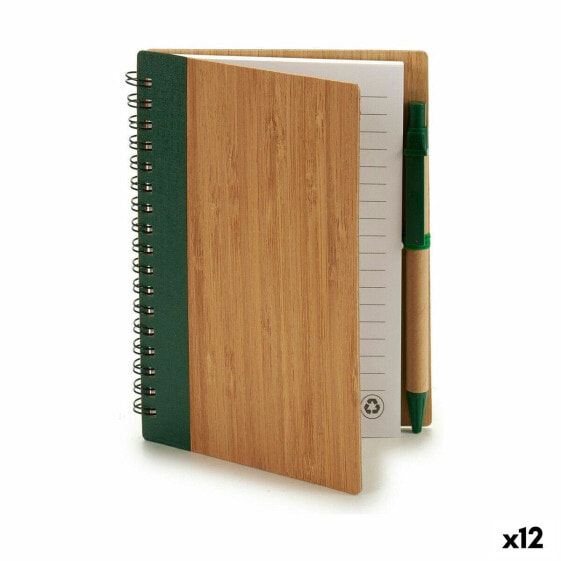 Записная книга на пружине Pincello с ручкой Бамбук 1 x 16 x 12 см (12 штук)