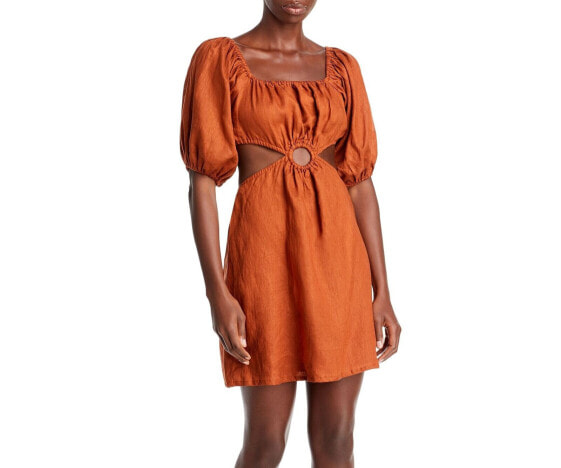 Faithfull the Brand Womens Almero Cutout Mini Dress Orange Size US 2