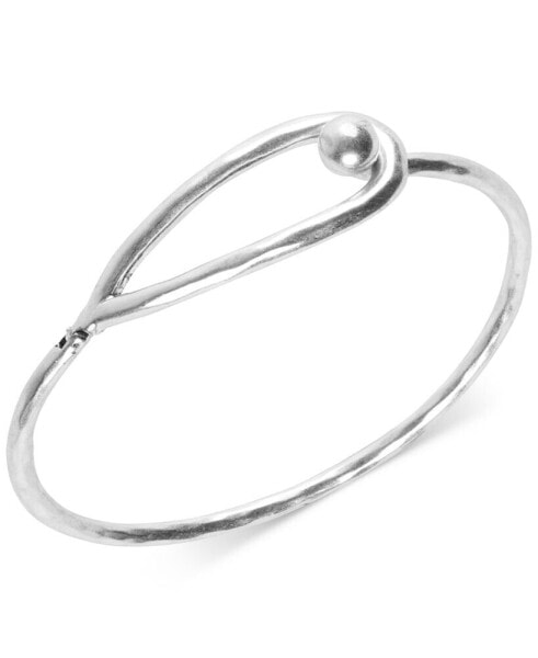 Silver-Tone Modern Bangle Bracelet