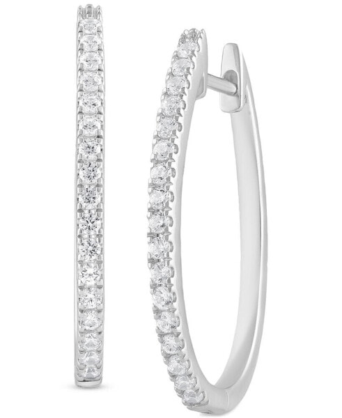 Lab-Created Diamond Medium Hoop Earrings (1/2 ct. t.w.) in Sterling Silver