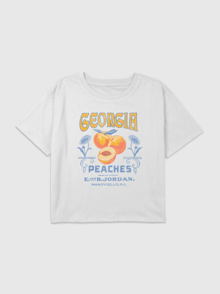 Kids Georgia Peaches Graphic Boxy Crop Tee