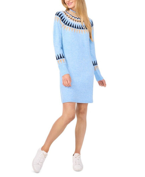 Women's Fair Isle Long-Sleeve Sweater Dress