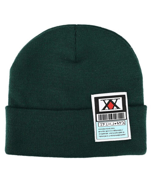 Men's Ribbed Knitted Green Beanie Hat