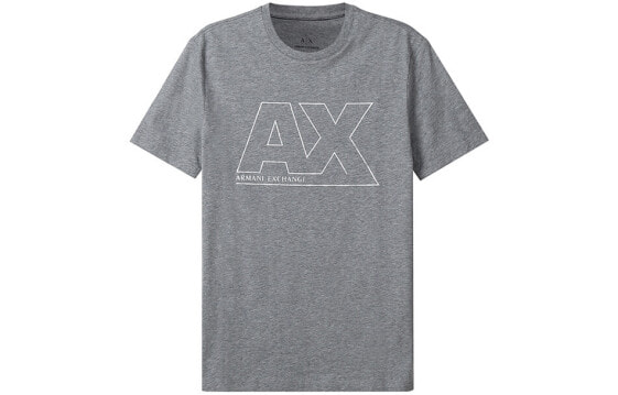 ARMANI EXCHANGE 字母Logo棉质圆领短袖T恤 男款 灰色 送礼推荐 / Футболка ARMANI EXCHANGE LogoT 6KZTFA-ZJBVZ-3907