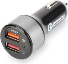 Белый автомобильный зарядный адаптер Quick Charge™ 3.0 Ednet 2x USB-A 3 A