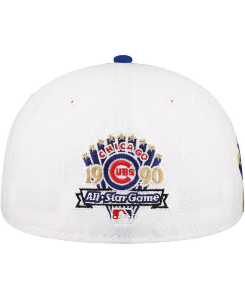 Men's White/Royal Chicago Cubs Major Sidepatch 59FIFTY Fitted Hat