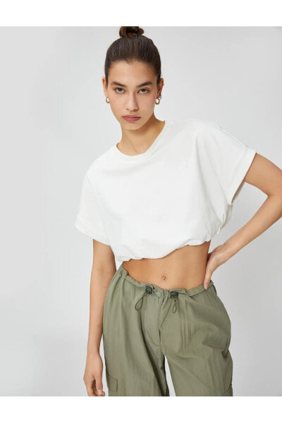 Футболка Koton Crop Tee Elastic Waist