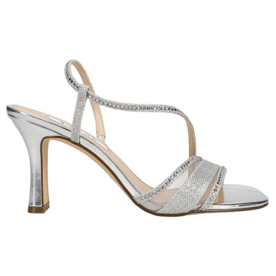Nina Abbi Metallic Rhinestone Wedding Sling Back Womens Silver Dress Sandals AB